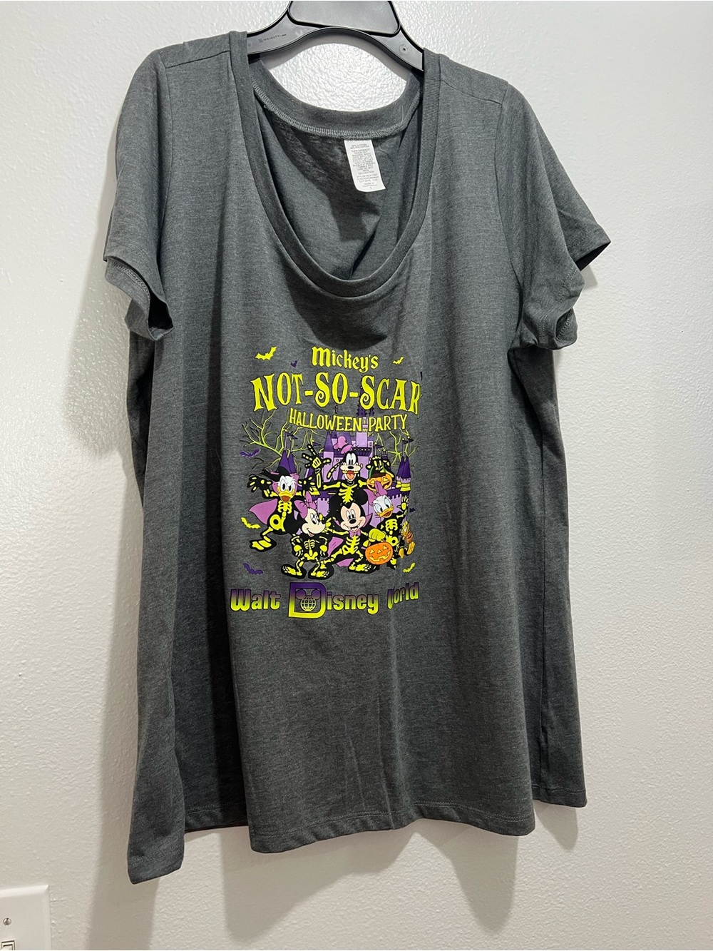 Women's Gray 'Mickey's Not-So-Scary Halloween Party' Graphic Tee